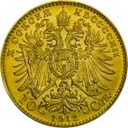 1912 1/10 oz Austria Gold 10 Kronen customary in banking