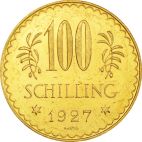 1926-1931 21.17g Austria Gold First Republic 100 Schilling Gold customary in banking