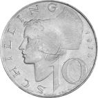 1957-1973 4.80g Austria Silver 10 Schilling customary in banking