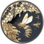 2025 1 oz Niue Silver 2025 1oz Niue Silver Honey Bee Black Proof Selective Gold Gilded Coin BP