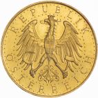 1934 Austria Gold 100 Schilling 1934 VZ, feine Kr. leichte Goldausbl