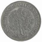 1927 Silver 5 Reichsmark 1927 G Eichbaum VZ, min. angelaufen