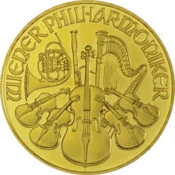 1/2 oz Austria Gold Philharmonic BU (Random Year) customary in banking