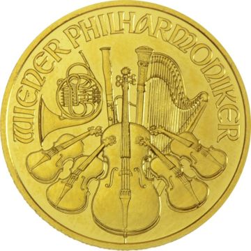 1/4 oz Austria Gold 1/4 oz Austria  Gold Philharmonic BU (Random Year) customary in banking