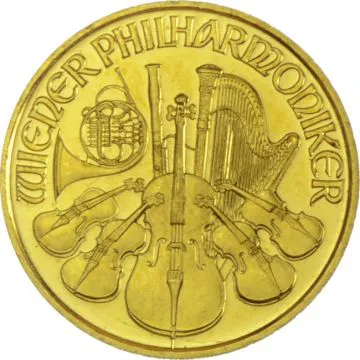 1989-2001 1/10 oz Austria Gold Philharmonic Random Year customary in banking