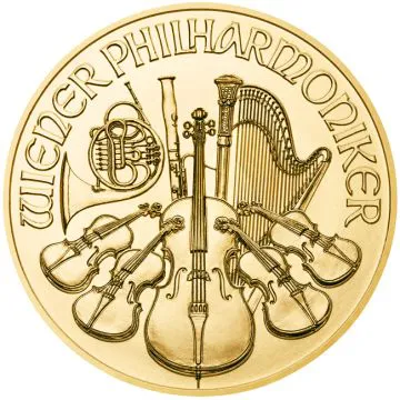 2022 1 oz Austria Gold Philharmonic customary in banking