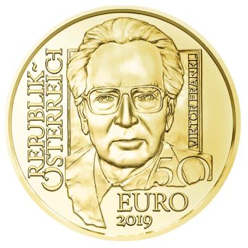 2019 1/4 oz Austria Gold 2019 7.89gm Austria Gold Viktor Frankl Coin 50 Euro PP