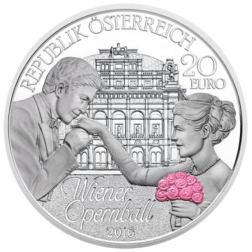 2016 18g Austria Silver Vienna Opera Ball Coin 20 Euro PP