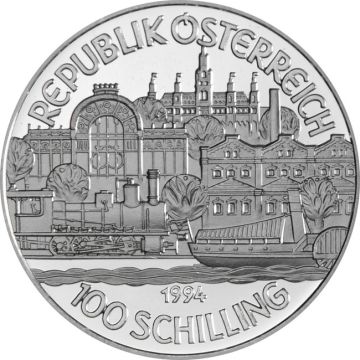 18g Austria Silver 100 Schilling II. Form customary in banking