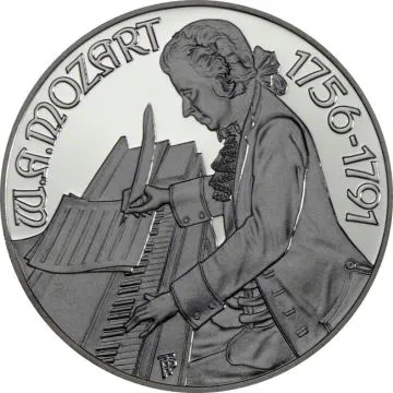 1991 1/2 oz Austria Silver Mozart - Wien PP