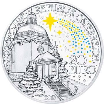 2018 20.74g Austria Silver 2018 22.42gm Austria Silver 200 Years of Silent Night PP