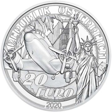 2020 20.74g Austria Silver 2020  22.42gm Austria Silver Traveling Above the Clouds PP
