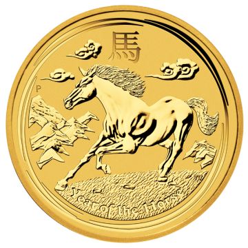 1 oz Australia Gold 2014 1oz Australia Gold Lunar Horse BU (Series II) customary in banking