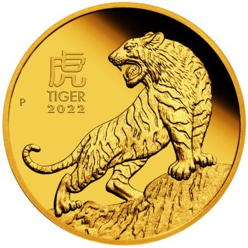 2022 1 oz Australia Gold Lunar: Year of the Tiger 1 Ounce Gold PP