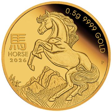 2026 0.50g Australia Gold Year of the Horse  Proof Coin in Card PP