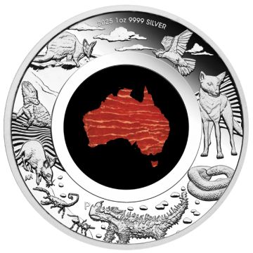 2025 1 oz Australia Silver 2025 1oz Silver Great Southern Land Snakeskin Jasper Coin PP