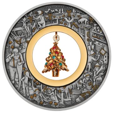 2025 2 oz Australia Silver 2025 2oz Silver Australia Santas Workshop With Christmas Tree TO