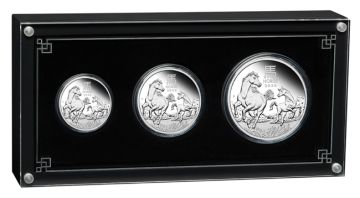 2026 108.86g Australia Silver 2026 Australia Lunar Horse 3 coin set PP