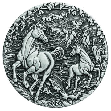 2026 2 oz Australia Silver Year of the Horse Antiqued TO