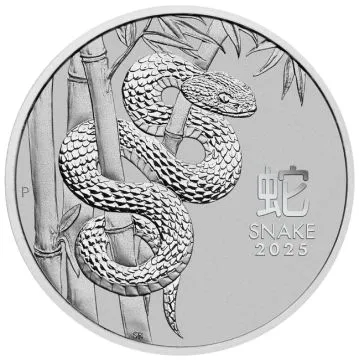 2025 1 oz Australia Platinum Snake Platinum customary in banking