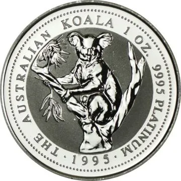 1 oz Australia Platinum Koala Platinum customary in banking