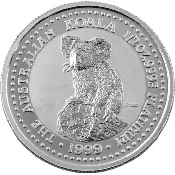 1/2 oz Australia Platinum Koala Platinum customary in banking