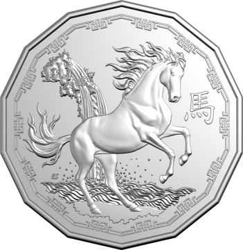 2026 Australia Copper-Nickel 2026 Lunar Year of the Horse - 50c Tetradecagon UN