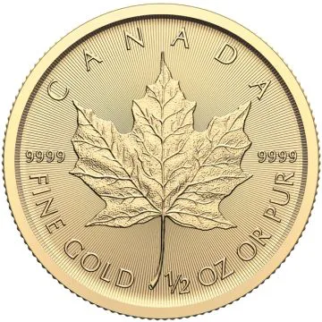 2024 1/2 oz Canada Gold Maple Leaf customary in banking