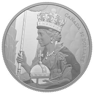 2022 157.58g Canada Silver 2022 5oz  Canada Silver Queen Elizabeth IIs Coronation PP
