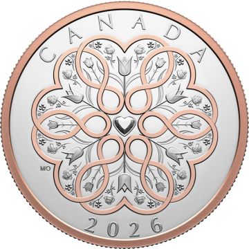 2026 31.39g Canada Silver 2026 1oz Canada Celebrate Love Fine Silver Coin PP