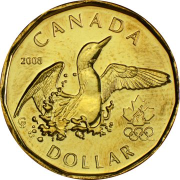 2008 Canada Copper-Nickel 2008 Canada Copper-Nickel Lucky Loonie UN UN