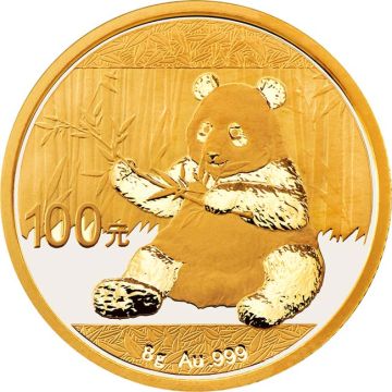 8g China Gold 2017  8 Grams Chinese Panda Gold Coin, customary in banking