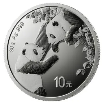 2023 1 oz China Silver Panda customary in banking