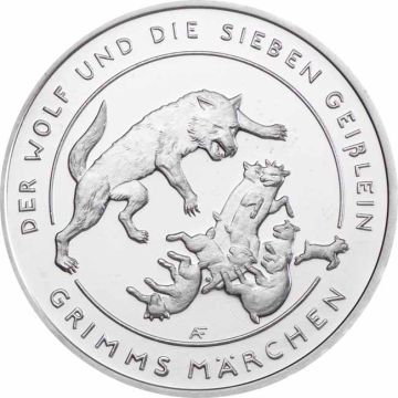 2020 16.65g Germany Silver Germany Silver Grimms Fairy Tales - The Wolf and the Seven Young Kids BU