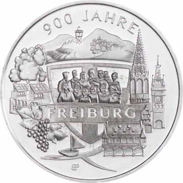 2020 16.65g Germany Silver Germany Silver 900 Years Freiburg BU