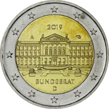 2019 1/25 oz Germany Copper-Nickel Bundesrat A UNC