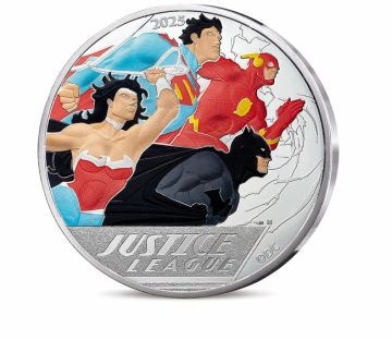 2025 40.50g France Silver 2025  40gm France Silver JUSTICE LEAGUE DC COMICS 100€  Coin BU