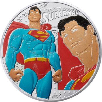 2025 31.50g France Silver 2025  35gm Superman Vintage DC COMICS 50€  Coin UN