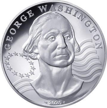 2025 155.34g France Silver 2025 5oz France Silver George Washington PP PP