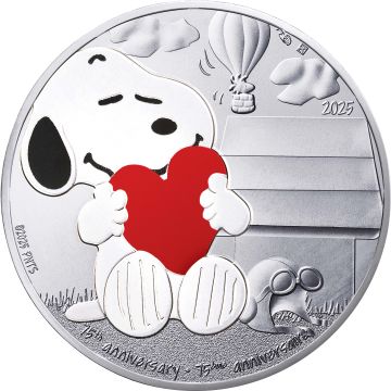 2025 4.33g France Silver 2025 13gm Silver Snoopy Coin UN