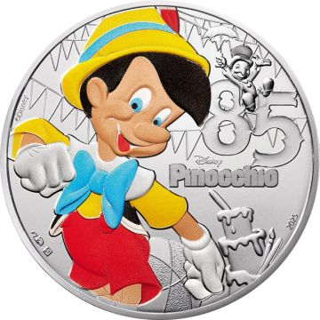 2025 4.33g France Silver 2025 13gm France 10€ Silver Pinocchio Coin UN