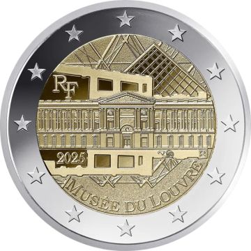 2025 France Copper-Nickel 2025 Louvre Museum 2€ commemorative coin UN