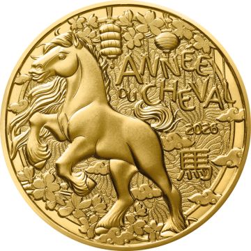 2026 France Copper-Nickel 2026 1/2oz Year of the horse 1/4€ Coin BU