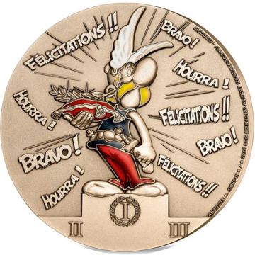 Bronze France ASTERIX Medal Podium with colorized resin - Bronze UN