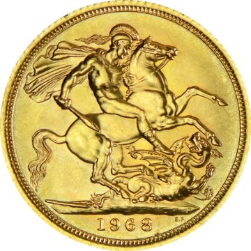 7.32g Great Britain Gold 1968 7.98gm Sovereign Gold various years customary in banking