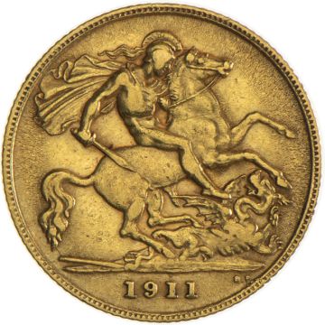 1911 3.66g Great Britain Gold George V Proof Half Sovereign customary in banking
