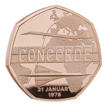 2026 14.20g Great Britain Gold 2026 15.50g UK Concorde  Gold Proof Coin 50p PP