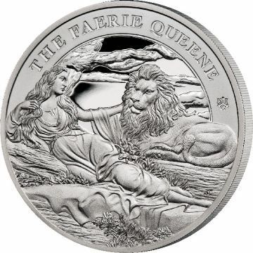 2023 1 oz St. Helena Silver 2023  1oz St. Helena Silver The Faerie Queene: Una & Lion PP
