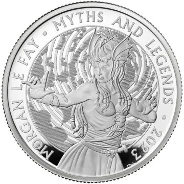 2023 2 oz Great Britain Silver Morgan Le Fay PP