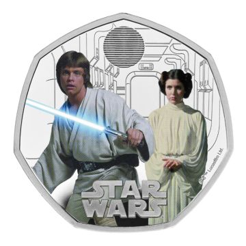 2023 7.40g Great Britain Silver 2023  8gm  Great Britain Silver Luke Skywalker and Princess Leia PP